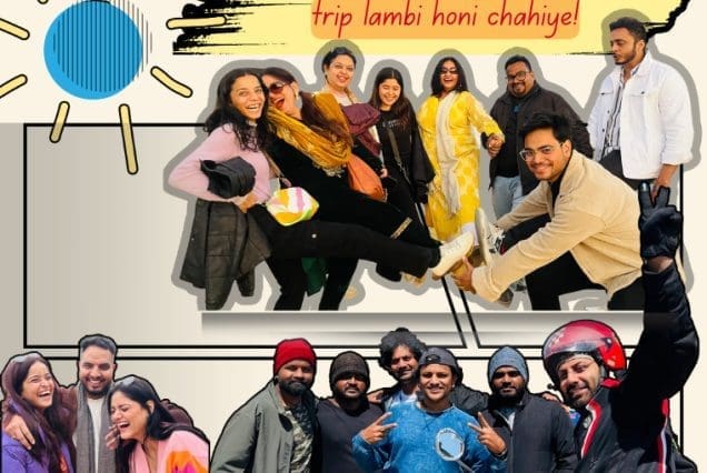 Group of friends smiling and posing during a fun outing – Nainital Trip Package