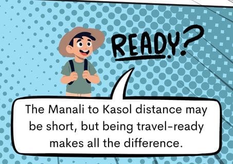 Manali to Kasol distance Manali to Kasol distance