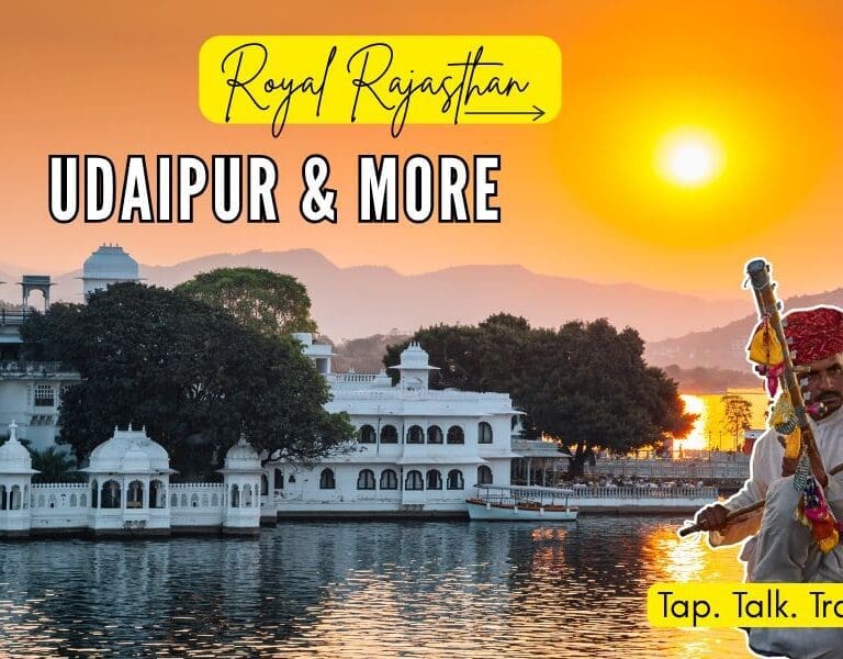 Scenic Udaipur to Mount Abu Road with green hills in the background.