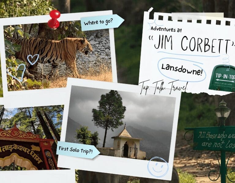 Jim Corbett Jeep Safari with Lansdowne hills in background