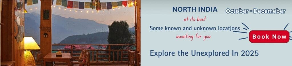 Cozy balcony view of North India mountains at sunset, promoted by the best travel agency in India
